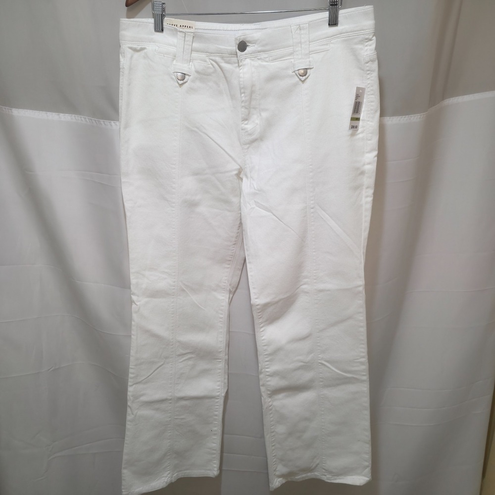 Curve Appeal Women's Heritage Luxe Joslin High Rise Boot White Denim Jeans Sz 14